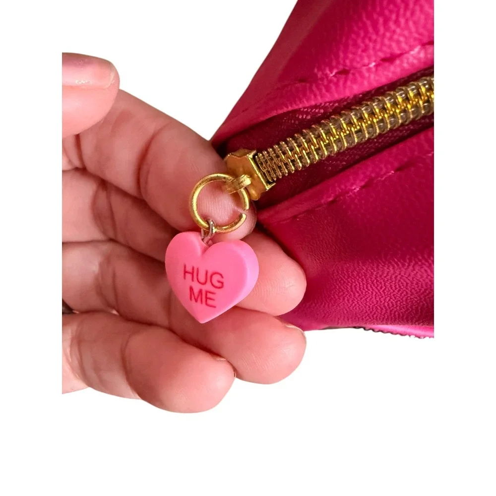 Juicy Couture Hot Pink Sequin Mini Backpack Gold Hug Me Heart Charm 12x12 Bag